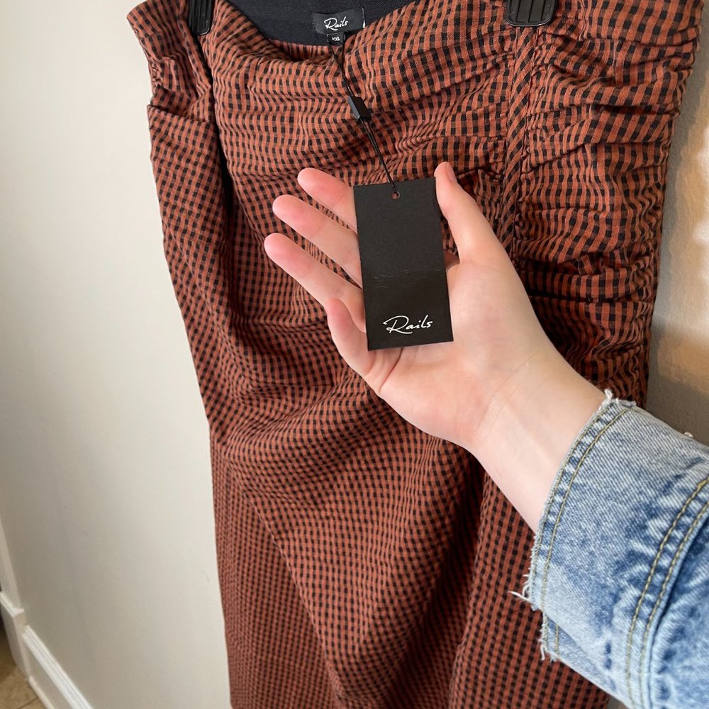 NWT Rails Luci Skirt in Russet Gingham - Picture 5 of 8